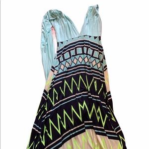 Multi Color Tie Back Maxi Dress